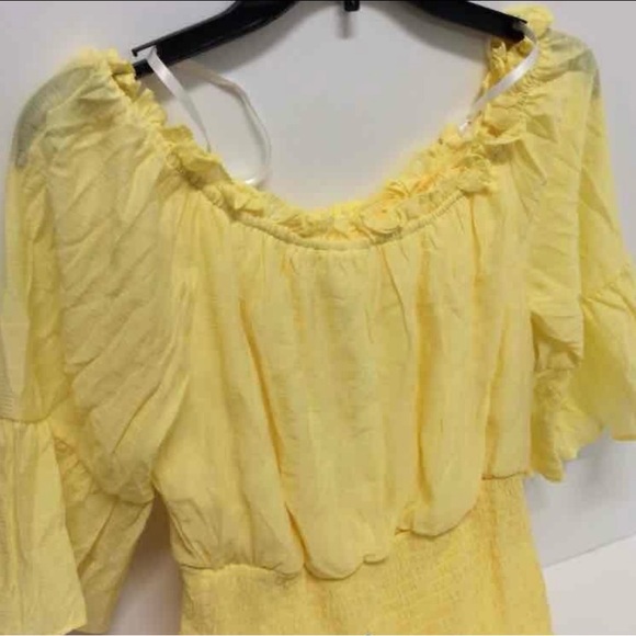 NWT Fit and Flare On/Off Shoulder Flare 3/4 Sleeve Smocked Waist Tiered Dress - Picture 4 of 9